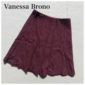  Франция производства vanessabruno Vanessa Bruno твид юбка Anne gola шелк . лиловый размер 38 M соответствует flair box плиссировать 