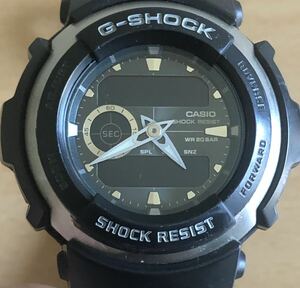 304-0884 CASIO カシオ G-SHOCK メンズ腕時計　ラバーベルト　クオーツ　黒　ブラック　アナデジ　G-300 電池切れ　動作未確認