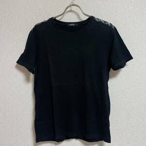 BURBERRY BLACK LABEL バーバリーブラックレーベル 半袖Tシャツ カットソー チェック切替 ブラック メンズ サイズ表記2 M相当 ＊15