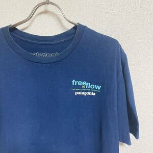 Patagonia パタゴニア 半袖Tシャツ free to flow アースデイキャンペーン 日本の川を守ろう ネイビー メンズ サイズXL ＊15