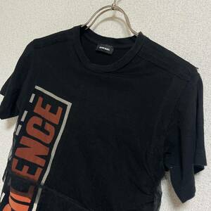 DIESEL ディーゼル 半袖Tシャツ Tee カットソー プルオーバー メッシュレイヤード ブラック キッズ サイズ表記4 4歳 ＊BJ