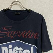 DIESEL ディーゼル 半袖Tシャツ Tee カットソー プルオーバー フロントプリント ネイビー メンズ サイズM ＊AO_画像1