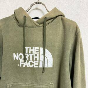 THE NORTH FACE ノースフェイス ロングスリーブパーカー フーディー プルオーバー 刺繍ロゴ カーキ メンズ サイズM ＊23