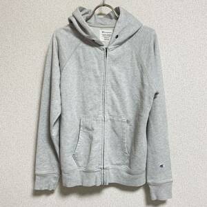 Champion チャンピオン ジップアップパーカー スウェットパーカー フーディー フルジップ ラグランスリーブ グレー メンズ サイズM ＊23