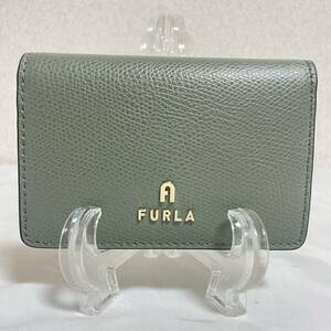 [ с коробкой / упаковочный пакет имеется ]FURLA Furla футляр для визитных карточек футляр для карточек кошелек для мелочи . серый серия оттенок зеленого *66