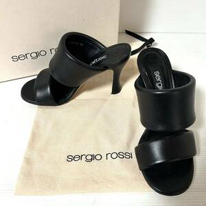 【新品同様/BOX・収納袋付】Sergio Rossi TARA セルジオロッシ　レザーサンダル　36 23cm ブラック　＊67