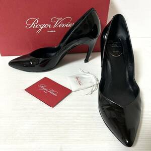 【BOX/付属品付】Roger Vivier ロジェ・ヴィヴィエ ヒールパンプス　エナメルパンプス　37 23.5cm ブラック ＊67