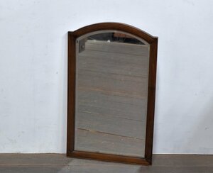 【蔵c7450】木製枠　鏡　壁掛けミラー　レトロ　