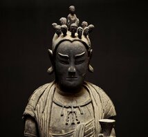 【蔵A1167】仏教古美術　木彫十一面像　鎌倉様式　一木造り　107ｃｍ_画像2