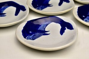 [ warehouse c4708] white porcelain blue and white ceramics small plate soy sauce plate . writing . sheets 