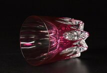 【蔵A2395d】HOYA　ホヤクリスタル　色被せ切子　最高級ロックグラス　rystal glass Tumblr Collection　箱付_画像3