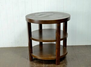 【蔵c7191】木製　無垢　丸テーブル　カフェテーブル　花台
