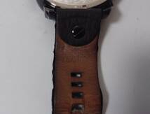 (4241) DIESEL ディーゼル DZ-7257 デュアルタイム 腕時計 革ベルト 稼働品 簡単テスト済み_画像6