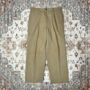 1990s Giorgio Armani Linen Silk Trousers ジョルジオ アルマーニ リネン 麻 レーヨン シルク ワイド パンツ スラックス ヴィンテージ 80s