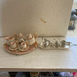  miniature saucer cup tea cup doll house tea set Limo -ju Dolphy - Showa Retro Blythe ceramics iron 