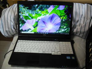 即決 富士通 LIFEBOOK A572/E　Win10 Pro 64bit　Intel Core i3-2370M 2.40GHz　4GB 320GB　15.6型　ブラック系　Li-Office AC付 ◇p1274◇