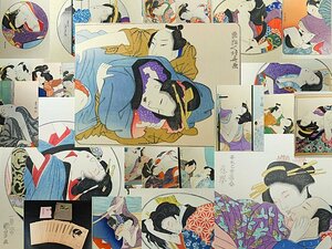 浮世絵 表情美 古法純手摺 木版画 全15集30図 解説付 浮世絵同好会 歌麿 国芳 北斎 応挙 他 OK5274