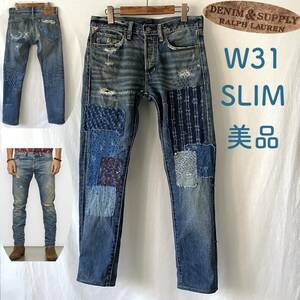 ■ 希少 ■ 美品 ■ デニム&サプライ ■ ラルフローレン ■ パッチワーク デニム ■ SLIM ■ W31 ■ RRL POLO ■ /