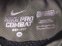 NIKE PRO COMBAT ナイキ プロ コンバット ドライフィット コンプレッション&メッシュ ハイブリ 半袖 インナーシャツ OLV-BLK XL USED 美品_画像7