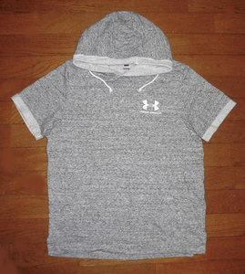 UNDER ARMOUR Under Armor короткий рукав Parker f-ti- легкий dry тренировочный обратная сторона пирог ruASH LG использование немного прекрасный товар / тренировка разогрев 