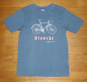 Bianchi Ancora ビアンキ アンコラ ユニクロ コラボ UT 限定 Tシャツ NVY(GRN.GRY) M USED 美品/チェレステ ロードバイク ピスト