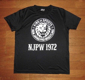 NJPW 1972 新日本プロレス ライオンマーク Tシャツ 半袖 吸汗速乾 ドライ BLK L 使用僅 美品/棚橋オカダ・カズチカ邪道KENTA石森真壁猪木