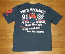 TED Company テッドカンパニー TED'S MECHANIC テッドメカニック レッドデビル Tシャツ 厚手 コットン 抜染 NVY 38 使用僅 美品/エフ商会_画像2