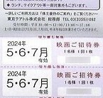 東京テアトル　株主優待　映画ご招待券4枚＋提示割引証2枚 (男性名義) 　ヒューマントラストシネマ　シネ・リーブル　テアトル　theatres