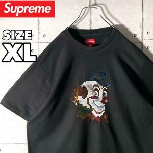 supreme シュプリーム Clown クラウン スパンコール ピエロ Tシャツ 入手困難 赤タグ X L黒 ブラック　6726