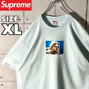 シュプリーム Supreme カートコバーン フォト プリント Tシャツ 希少 XL 水色 ライトブルー 即完売 入手困難　6630