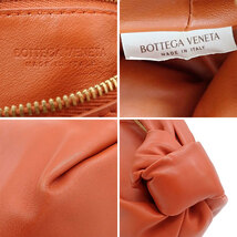 未使用品 BOTTEGA VENETA ボッテガ ヴェネタ ダブルノット ハンドバッグ ミニバッグ 629635 ワンハンドル カーフレザー オレンジ ゴールド_画像9