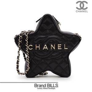 未使用品 CHANEL シャネル スター チェーン ショルダーバッグ AS4579 星形 ラムスキン ブラック ゴールド金具 ココマーク 肩掛け 斜め掛け