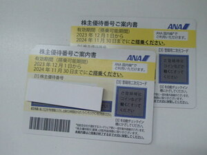 #60853【未使用】ANA 全日空 株主優待券 2024年11月30日まで 番号通知可 2枚セット