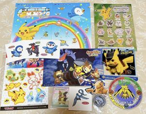 【ポケットモンスター】ステッカー等14枚セット 不思議のダンジョン 東京モノレール 非売品 特典 ポストカード ピカチュウ