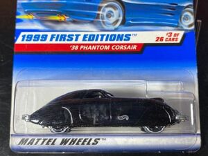 ホットウィール HOTWHEELS 38 PHANTOM CORSAIR ファントム コルセア 1999 FIRST EDITIONS 黒