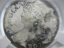 1807年 アメリカ キャップドバストデザインハーフダラー 銀貨 シルバー アンティーク コイン 鑑定機関で鑑賞ケース入り　管理番号K箱2123_画像2