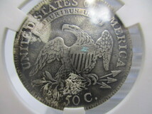 1807年 アメリカ キャップドバストデザインハーフダラー 銀貨 シルバー アンティーク コイン 鑑定機関で鑑賞ケース入り　管理番号K箱2123_画像3