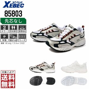 XEBEC static electricity free shoes 23.5 sneakers 85803 sport shoes electrostatic light weight oil resistant white ji- Beck * object 2 point free shipping *