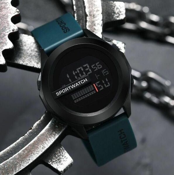 1280新品 防水 スポーツ デジタル ウォッチ 腕時計 濃緑30iabd