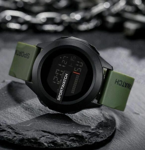 1280新品 防水 スポーツ デジタル ウォッチ 腕時計カーキac7mbs