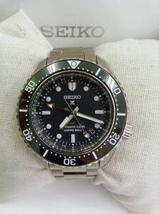 おそらく未使用　超美品　SEIKO プロスペックス SBEJ011 ダイバーズ 自動巻 GMT ブラックダイヤル セイコー PROSPEX　時計　◆5444