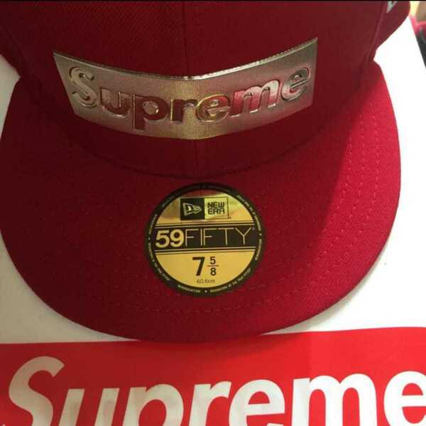 ■在庫1点のみ■ほぼ未使用 希少 Supreme Box Logo Cap ボックス ロゴ ニューエラ キャップ 7 5/8 正規品 シュプリーム