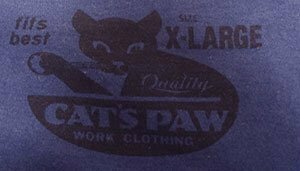 ST65キャッツポーCATS PAW古着ポケットTシャツXLビッグサイズTシャツ紺系TシャツVネックTシャツ無地Tシャツ/オールド＆レトロスタイル