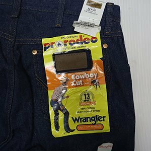 DP21 Wrangler WRANGLER dead stock unused Denim pants paper tag attaching 32 not yet wash rigid COWBOYkau Boy pants PRORODEO Old & retro 