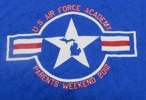 UST64ギルダンGILDANアメリカ古着ミリタリーTシャツAIR FORCE空軍USAF青系TシャツmカデットCADETS士官学校アカデミーACADEMYオールド＆レト