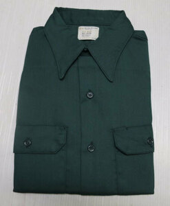 ULS11ビックマックBIGMA未使用ワークシャツ70’Sビンテージ長袖シャツ15-15H緑系オールド