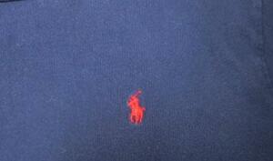 UST35ラルフローレンTシャツRALPH LAURENアメリカ古着ポロPOLOボーイズサイズTシャツL紺系Tシャツ左胸刺繍オールド＆レトロ