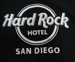 ST16ショップTシャツUNKNOWNアメリカ古着ハードロックTシャツHARD ROCK黒Ｔシャツ両面プリントTシャツMサンディエゴSAN DIEGOオールドZEISS