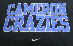 UST13ナイキNIKEアメリカ古着カレッジTシャツ両面プリントTシャツCAMERON CRAZIESロゴTシャツ黒TシャツSバスケットDUKEオールド