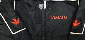 NJ54ヤマハYAMAHAアメリカ古着カナダ製ナイロンジャケットM音又ライダースジャケット中綿80’90’ビンテージ黒系レタード貼り付け文字刺繍